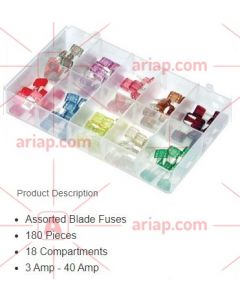 ASSORTED STANDARD BLADE FUSES (180 pce)
