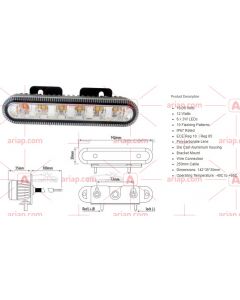 LED DIRECT LAMP12/24V BLK RECT